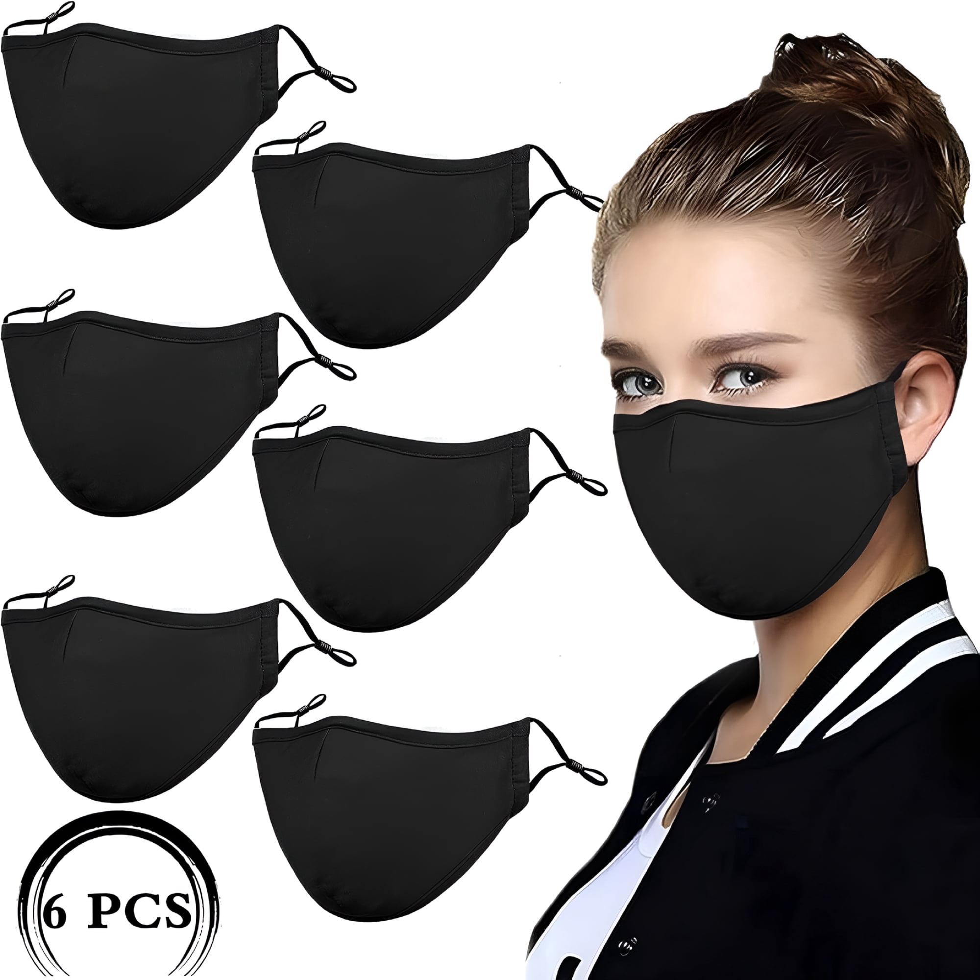 OITY Black Reusable Breathable Cloth Face Protection,Adjustable Washable Male and Women Fashion Face Protection Cover