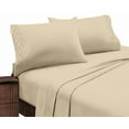 thumbnail image 3 of Hotel Luxurious 1800 Series Super Soft Embroidery 3 Piece Sheet Set (Twin XL, Taupe), 3 of 4