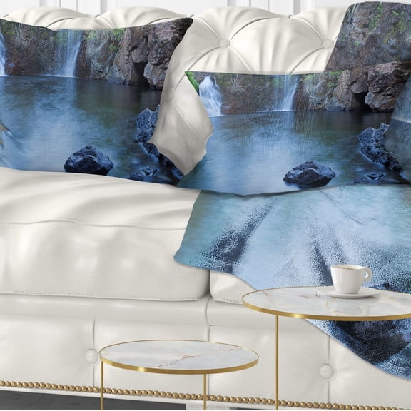 Designart Florence Falls in Litchfield - Landscape Printed Throw Pillow - 12x20
