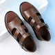 thumbnail image 4 of XIHAHA-Sandalias clásicas de cuero para hombre, chanclas antideslizantes, suaves, frescas, ligeras, transpirables, combinan con todo, informales, a la moda, para verano, 4 of 5
