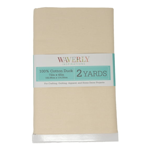 Waverly Inspirations 2 Yard Cut 100% Cotton Duck Solid Fabric Solid Milk, 45" Wide for Quilting & Sewing