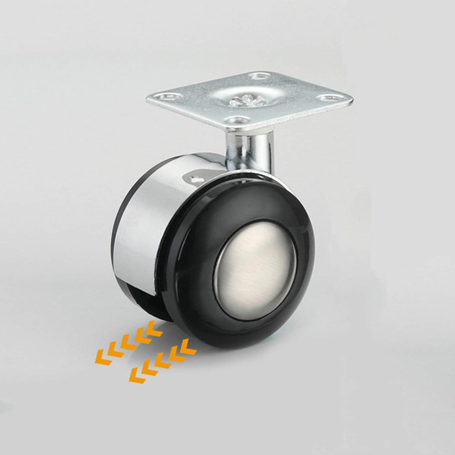 Gamvdout Plate Casters 5X Office Chair Swivel Caster Wheel Swivel Chair Castor Metal Top Plate Casters Wheels Trolleys Plastic Wheel Replacement Castor Wheels for Small Sofa Furniture for Hard Floors