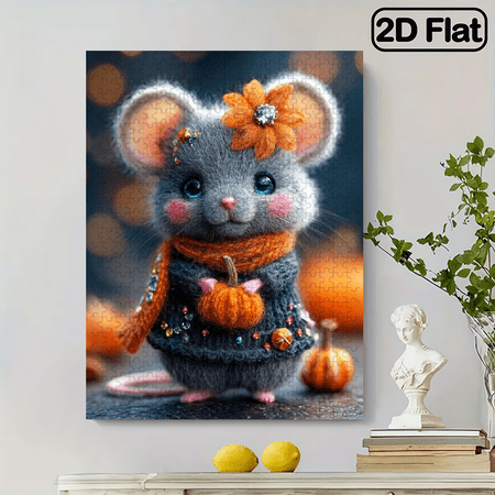 A 500pcs Adult Puzzle, Measuring 20.4x15 Inches, Featuring a Cute Mouse Design, Perfect for Creative Fun with Family And Friends. an Ideal gift.