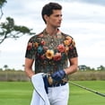 thumbnail image 3 of Honeii Floral Dreamcatcher Elegance Print Polo Shirt, A Classic Short-Sleeved, Button-Down Golf Shirt for Men,Mens Polo Shirts Short Sleeve-Medium, 3 of 6