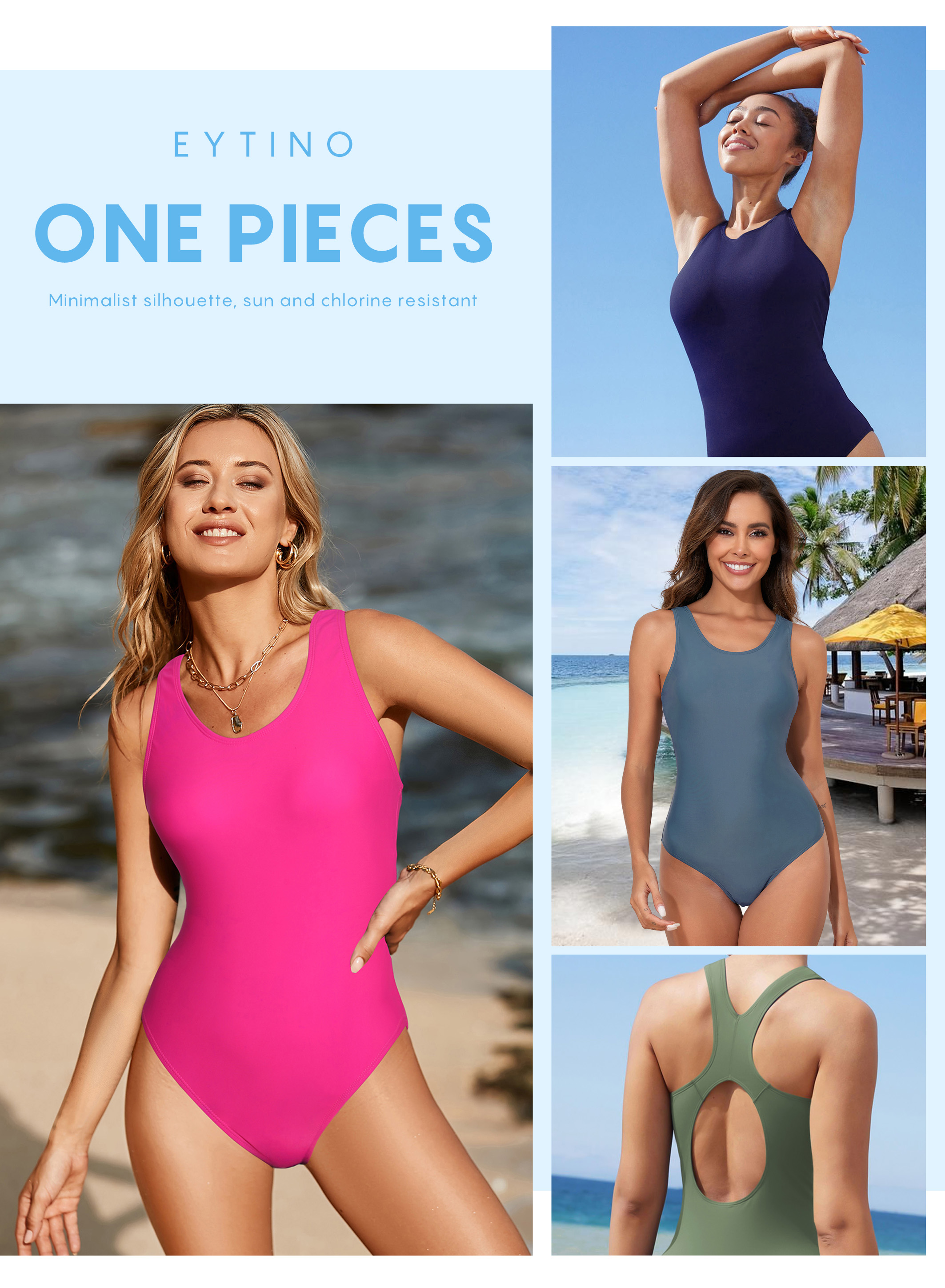Eytino Women's Athletic One-Piece Swimsuit with Racerback photo 6