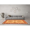 thumbnail image 3 of Ahgly Company Indoor Round Oriental Orange Traditional Area Rugs, 7' Round, 3 of 4