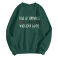 thumbnail image 5 of Mode Décontractée pour Femmes, Couleur Unie, Manches Longues, Imprimé Lettre, Col Rond, Chandail à Capuchon à Fermeture Éclair, Veste Active, Chandails en Molleton pour Femmes, 5 of 5