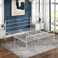 thumbnail image 4 of VECELO Queen Size Bed Frame with Headboard, Metal Platform Bed Frame/Mattress Foundation, No Box Spring Needed, Easy Assembly, White, 4 of 9
