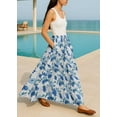 thumbnail image 5 of Moomaya Womens Cotton Resort Skirt with Pockets | Tiered Maxi Summer Skirt | 40-Inch Vacation Wear | Flowy Vacation Outfit, 5 of 7