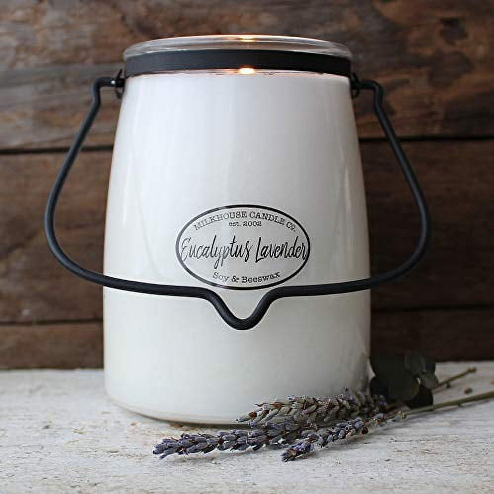 Milkhouse Creamery, Eucalyptus Lavender, Butter Jar Scented Soy Candle, 22-Ounce