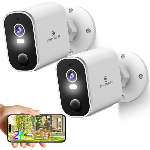 Security Cameras Wireless Outdoor 2K: Battery Powered WiFi Camera with AI Motion Detection for Home - Color Night Vision Spotlight Siren Alarm 2-Way Talk IP65 Waterproof Cloud TF Storage 2-Pack