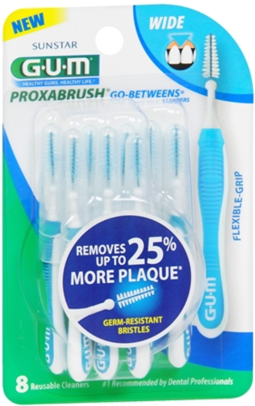 GUM GoBetweens Proxabrush Cleaners Wide [3614] 8 Each (Pack of 2