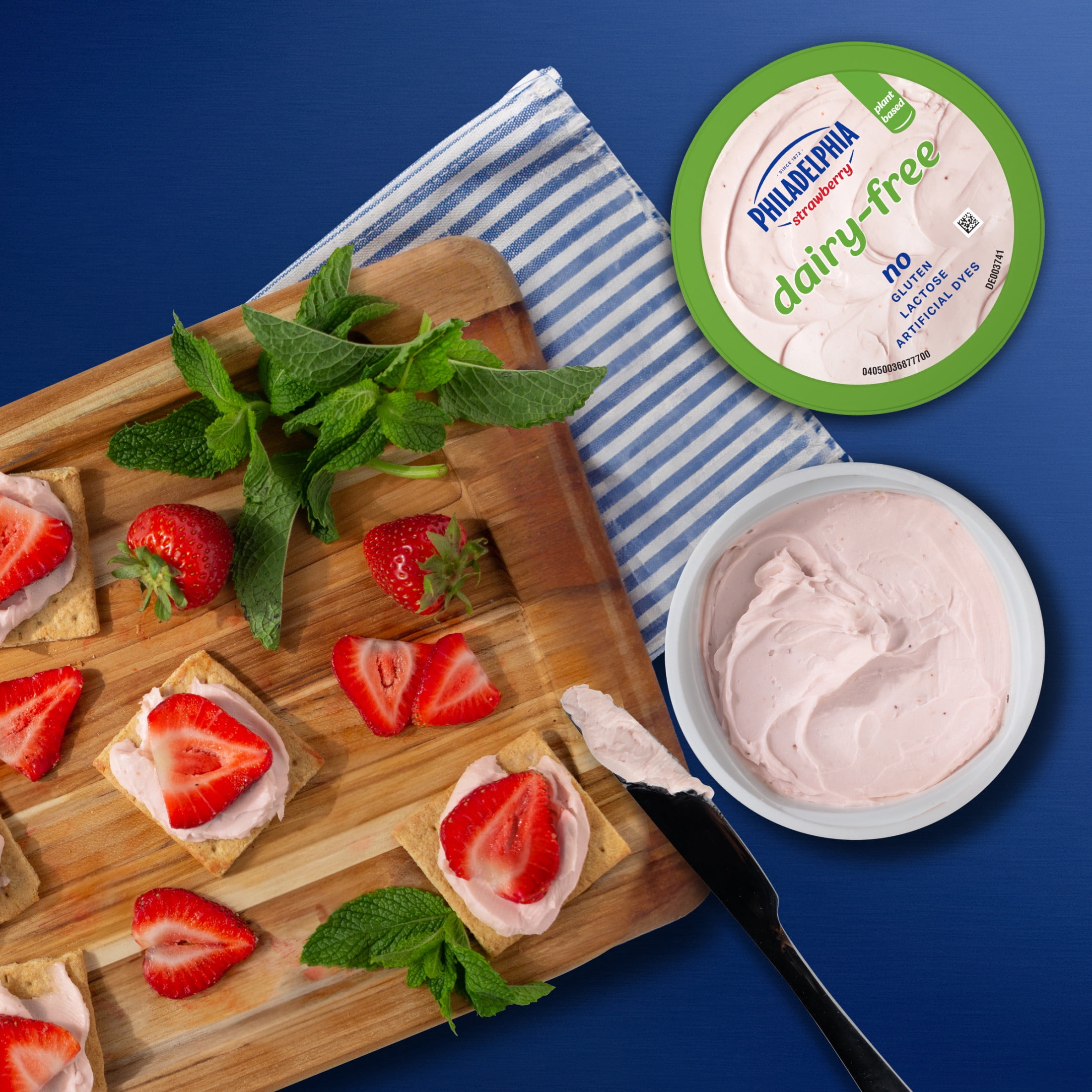 Philadelphia Plant-Based Dairy Free Strawberry Cream Cheese Spread, 8 oz Tub