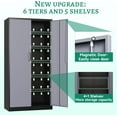 thumbnail image 6 of Letaya Metal Storage Cabinet with Lock Door and 5 Shelves,6 Tier Steel Garage Tool Cabinet for Home Office Utility Room 72" H X 36" W X18 D (Black Gray), 6 of 8