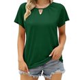 thumbnail image 2 of Camiseta de manga corta XXL verde sencilla, cómoda y elegante con escote recortado, 2 of 5