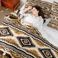thumbnail image 4 of Homewish Aztec Geometric Rhombus 7-Piece Twin Bedding,Vintage Brown Boho Bedding Comforter Set,Reversible, 4 of 8