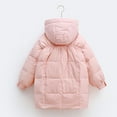 thumbnail image 4 of Girls' Winter Jacket, Solid Color Hooded Jacket for Medium to Large Children, 4 of 7