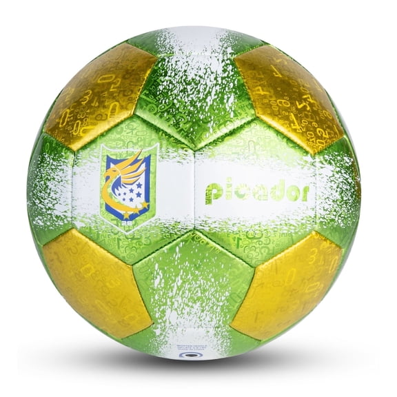 Size 4 Soccer Balls, Laser Leather Soccer Ball for Sport Training & Match Play - Vibrant Soccer Balls Gift Set with Pump for Kids and Youth(Green/Yellow)