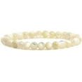 thumbnail image 1 of Bracelet Extensible en Perles Rondes de 6mm en Coquille de Nacre Naturelle 6.5 Pouces Unisexe, 1 of 3