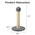thumbnail image 5 of Heynemo 22-Inch Cat Scratching Post , Durable Sisal Scratch Post for Indoor Cats, Monster-Shaped Cat Scratcher for Kittens & Large Cats, Grey, 5 of 7