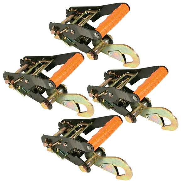 VULCAN Ratchet Buckle - Snap Hook Ratchets - 2 inch Wide Handle - PROSeries - 4 Pack - 3300 Lbs SWL