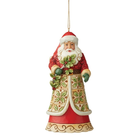 Enesco Jim Shore Heartwood Creek Santa with Holly Hanging Ornament