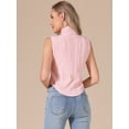 thumbnail image 3 of DARING DIVA Women's Sleeveless Mock Neck Tank Top Textured Business Blouse S Pink, 3 of 6