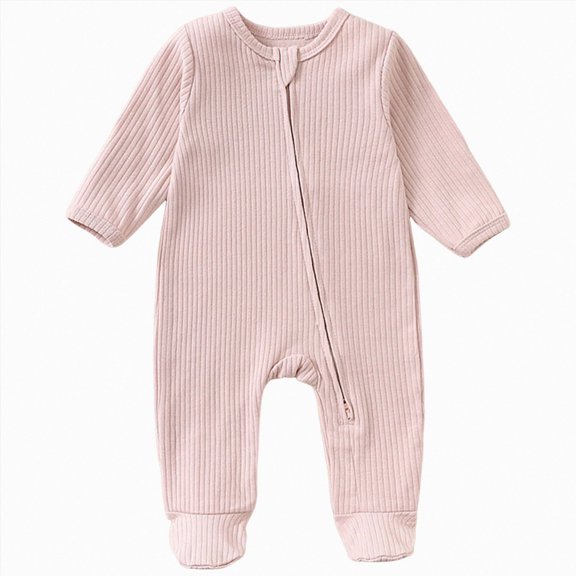 CAUYDY Preemie Pajamas for Girls Newborn Fall Winter Clothes 3 6 9 12 18 24 Months Baby Long Sleeved Jumpsuit for Boys Infant Cute One-Pieces Sizes 6-9 Years,Pink
