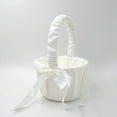 thumbnail image 2 of Wosthever Cesta de boda Flor de rosa con lazo romántico con cintas de satén Almacenamiento Decoración de perlas de estilo europeo para celebración Kits de decoración para fiestas Wosthever HA077429-01, 2 of 6