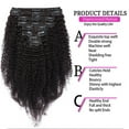 thumbnail image 4 of Extensions de Cheveux Humains Afro Kinky Curly Double Wweft Clip Full Head pour Femmes, 4 of 6