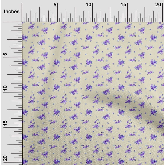 oneOone Cotton Silk Fabric Leaves & Flower Floral Fabric Prints by Yard 42 Inch Wide