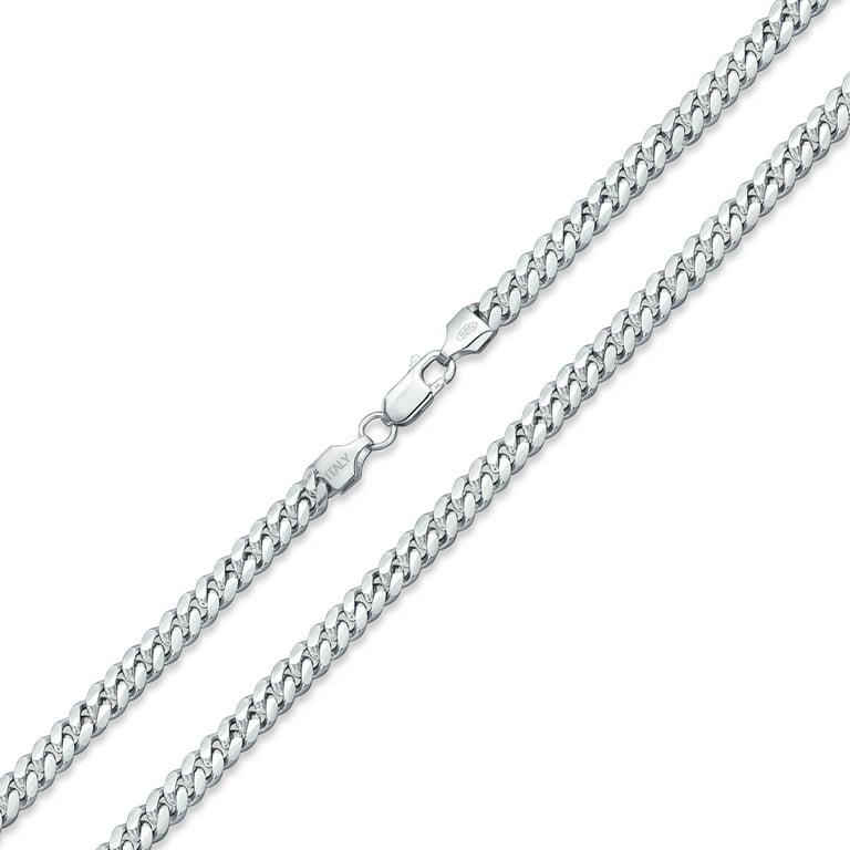 Beveled Curb Chain Necklace 5mm 150 Sterling Silver Beveled Curb Chain Necklace 5mm 150 Sterling Silver