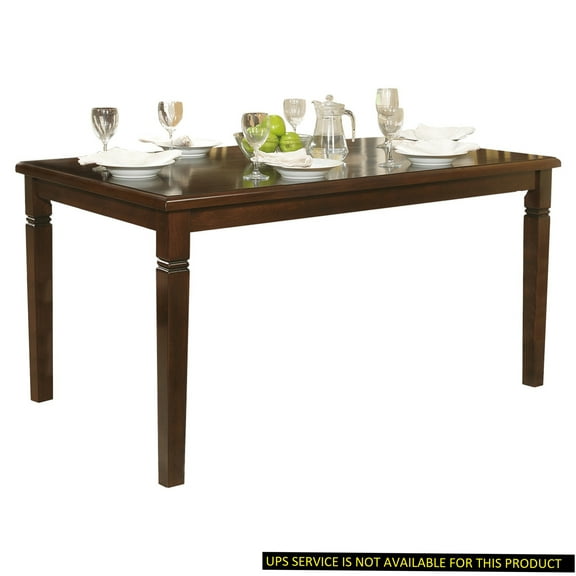 JERFIT 6-Seater Espresso Oak Dining Table, Transitional Style Wood Kitchen Table for Dining Room