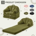 thumbnail image 2 of Pipleo 3-in-1 Folding Sofa Bed, Convertible Floor Lounger & Chair with Back Support, Portable Handle, Comfy Couch for Small Apartment Living Room Bedroom, 2 of 7