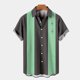 thumbnail image 5 of Camisas s Para Hombre Camisa de manga corta con cuello vuelto y estampado suelto informal de Hawaii de verano para hombre (Dark Gray, XL), 5 of 6