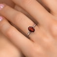thumbnail image 4 of Gem Stone King 14K White Gold Red Garnet Solitaire Engagement Ring for Women | 1.50 Cttw | Oval 8X6MM | Gemstone January Birthstone | Size 8, 4 of 6