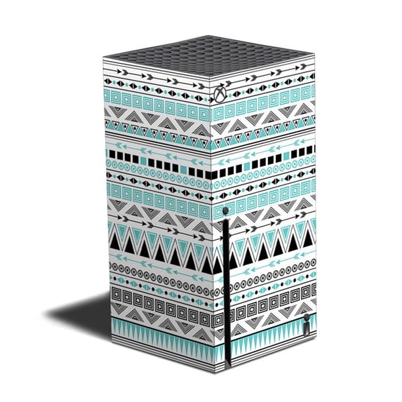 Skin Decal Wrap Compatible With XBOX Series X Sticker Design Turquoise Tribal