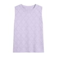 thumbnail image 6 of GUACER Womens Pointelle Tank Top Round Neck Eyelet Casual Sleeveless Blouse Lightweight Summer Camisole, 6 of 7