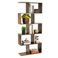 thumbnail image 1 of 5-Tier Geometric Bookcase, 62" Wooden S-Shaped Book Shelves with Anti-Collapse Device Design, Modern Freestanding Decorative Display Shelf for Home Office, Living Room, Bedroom and Study Room, 1 of 8