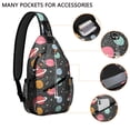 thumbnail image 2 of Men' Cartoon Excavator Sling Backpack, Construction Vehicle Theme Crossbody Bag with Fire Truck and Tractor Design, Lightweight and Durable, 2 of 6