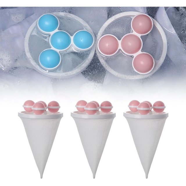 ZOUSSIQI 3 Pcs Filet Flottant pour Filtrer les Poils, Sac en Filet pour Filtre de Machine à Laver, Enlève-Poils d'Animaux pour Lessive, Attrape-Charpie pour Machine à Laver, Attrape-Poils Réutilisable pour Lessive, Poils d'Animaux CA919-46431