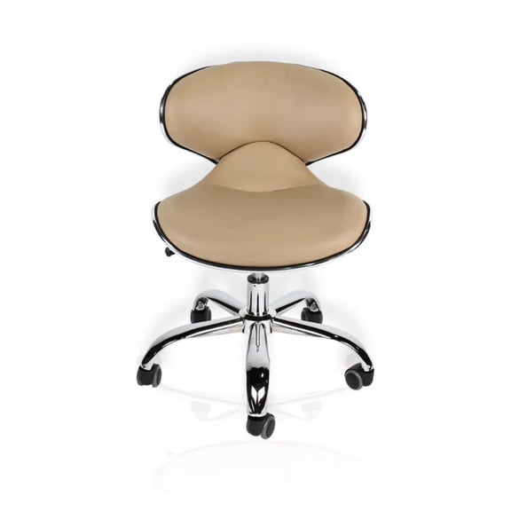 J&A Euro Pedicure Technician Stool 13" to 16" Adjustable Seat Height, Cream