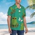 thumbnail image 5 of Cute Cartoon Frogs Hawaiian Shirts For Men, Summer Short-Sleeve Relaxed-Fit Button-Down Shirts Xx-Large, 5 of 9