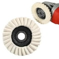 thumbnail image 4 of 4.5 Inch Wool Felt Flap Polishing Disc Wool Round Polishing Buffing Wheel Pad for Metal Marble Stone Furniture Car Wax, 4 of 7