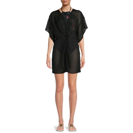 Time and Tru Women's and Women's Plus Twist Front Dress Cover Up
