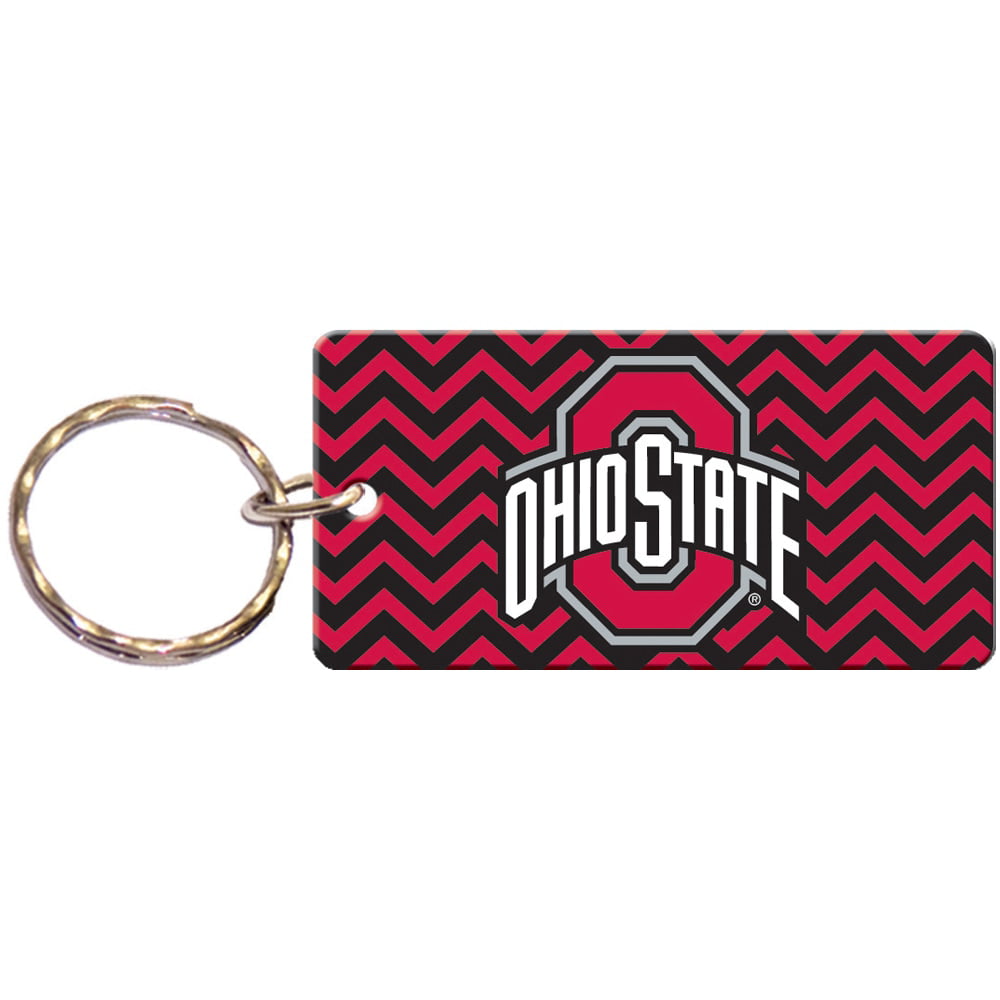 Inc LXG Leather and Metal Keychain Red Ohio State University 