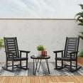 thumbnail image 2 of Topcobe 28" High-Backed Patio Rockers, Spacious Armrests, Sturdy HDPE Chairs for Porch, Perfect for Backyard Relaxation, Set of 2, Black, 2 of 10