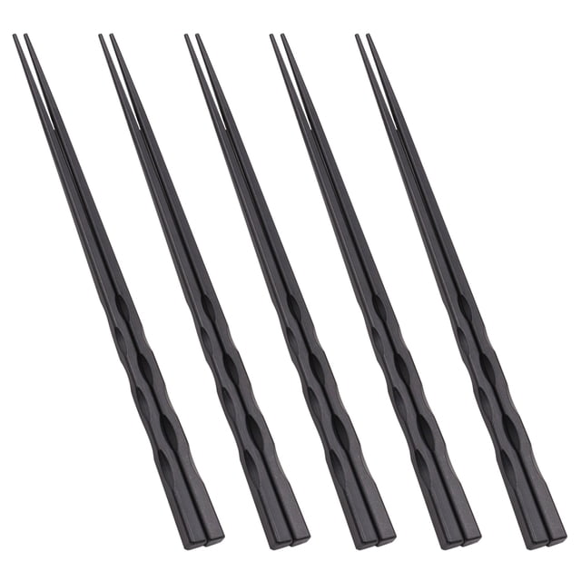 5 pares de palillos chinos reutilizables de fibra de vidrio, antideslizantes, para sushi.