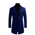 thumbnail image 1 of Men's Wool Blend Coat Notched Single Breasted Overcoat Warm Winter Trench Coat, 1 of 5
