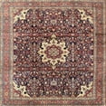 thumbnail image 1 of Ahgly Company Indoor Square Traditional Camel Brown Medallion Area Rugs, 8' Square, 1 of 6
